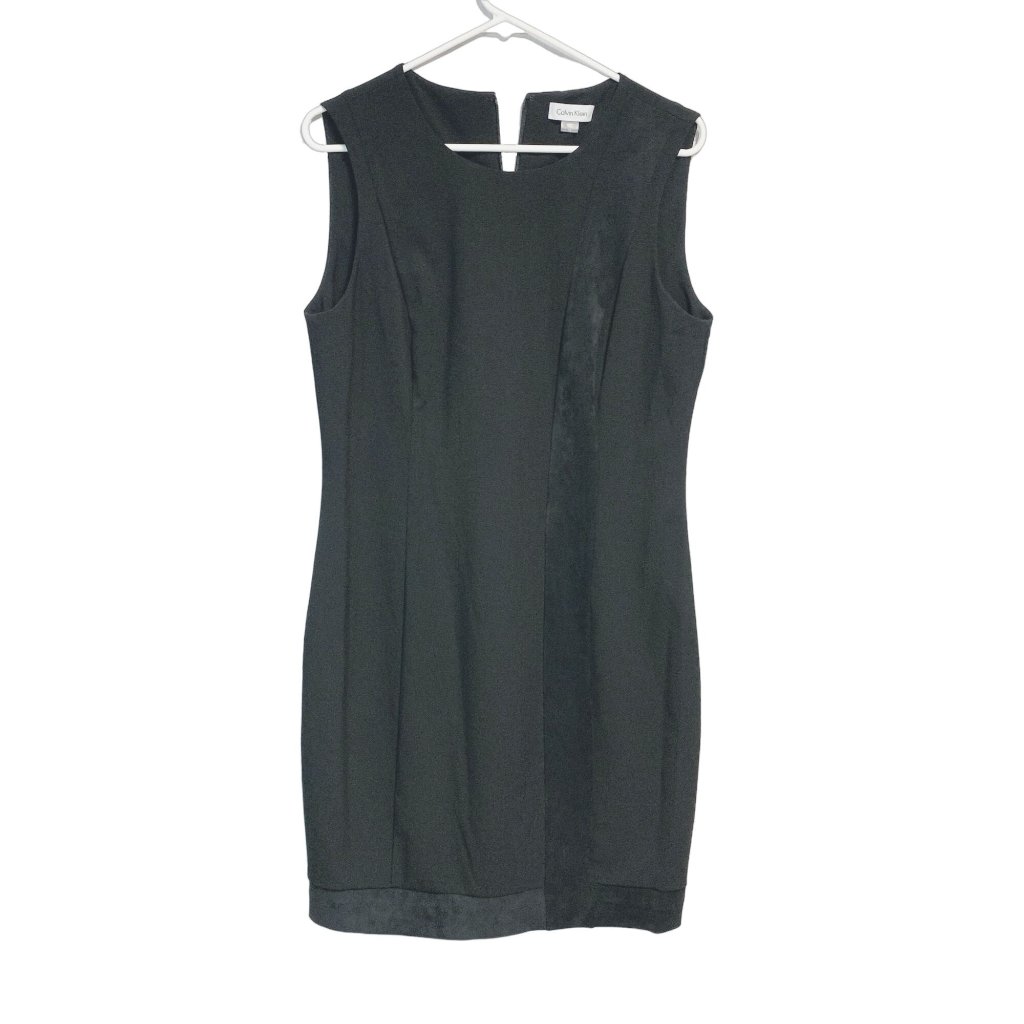Calvin Klein Women's Sleeveless Knee Length Black Cocktail Sheath Dress Size 12